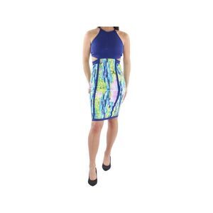 WOW COUTURE WORLD OF WOMEN Womens Navy Sleeveless Body Con Dress S